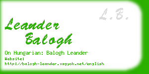 leander balogh business card
